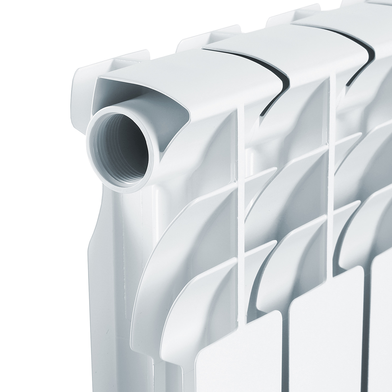 Радиатор алюминиевый 8 секций STI, 500 мм, белый