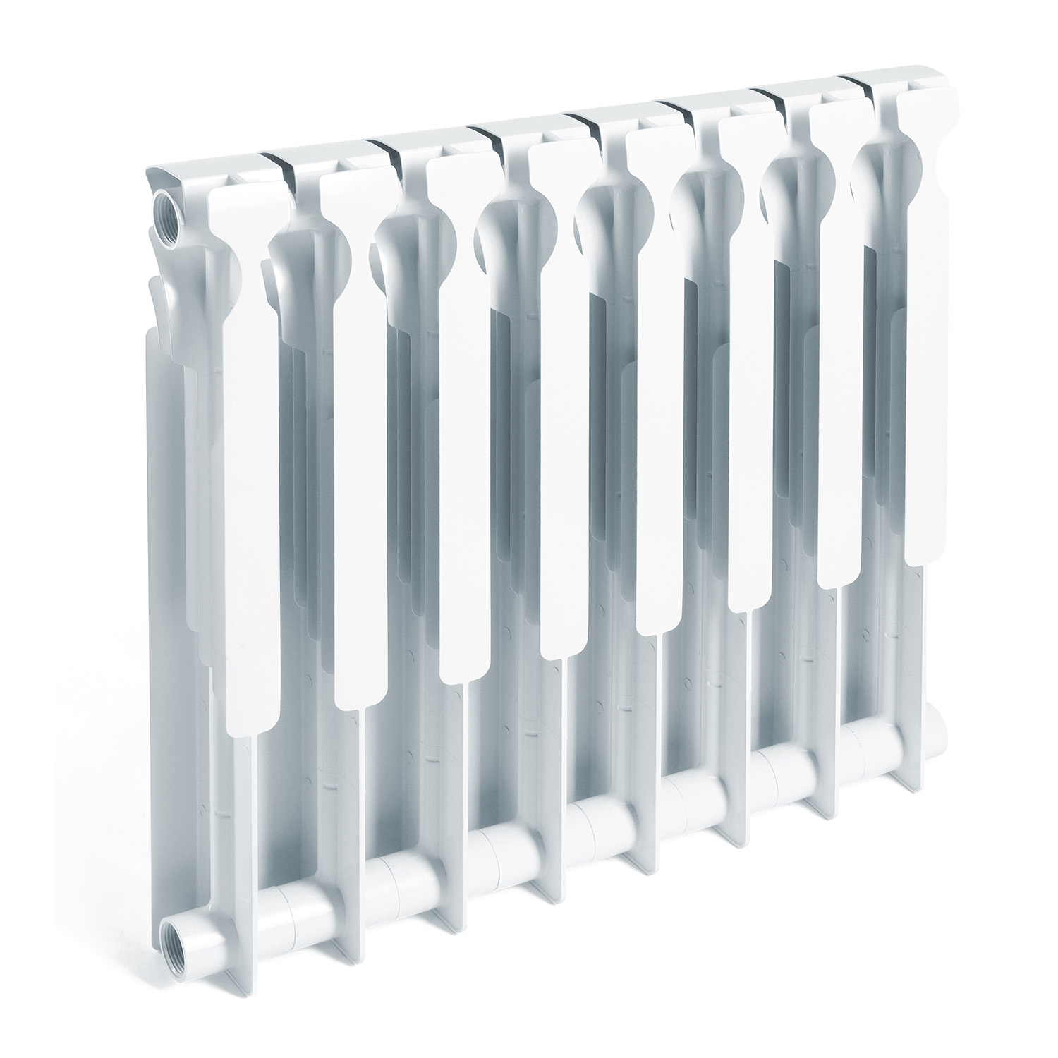 Радиатор алюминиевый 8 секций STI, 500 мм, белый