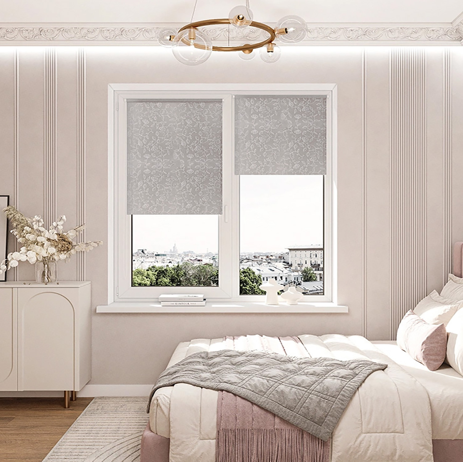 Штора рулонная Леона светло-серый 42,5*175 Легранд *1/6