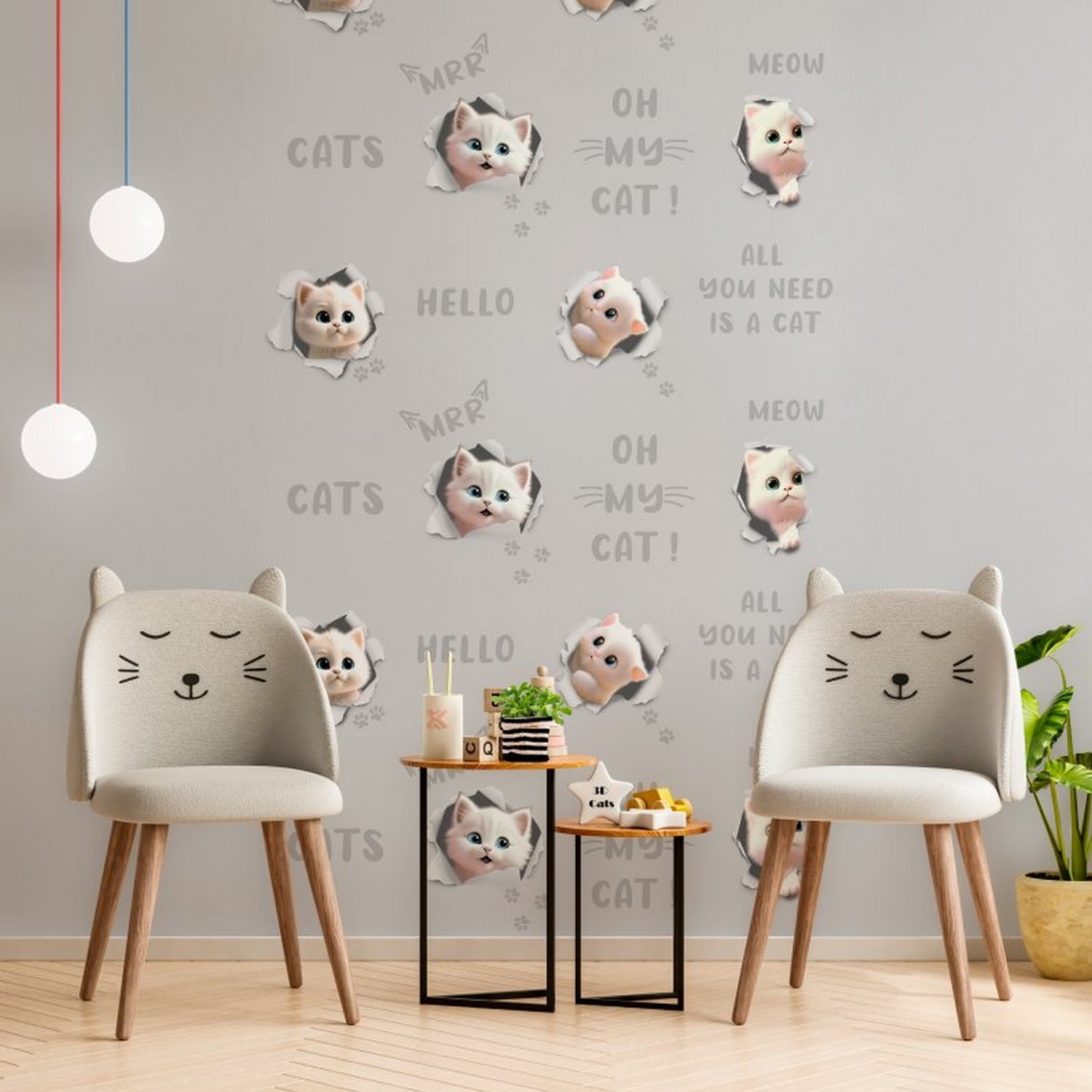 Обои флиз "HomeColor" 3D Cats HC72285-56 1,06*10м *1/8