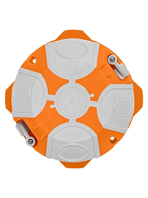 Коробка установочная СП D68х50мм 2-х комп саморезы пл.лапки оранж TDM SQ1403-2002 инд.шк *10/200