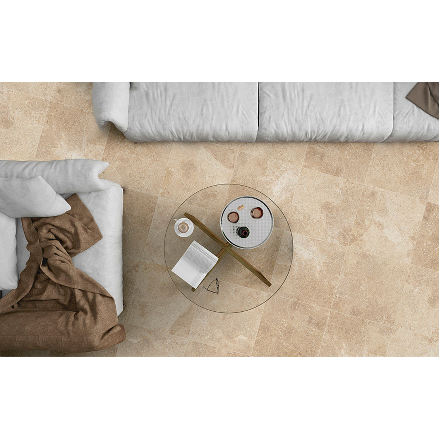 Керамогранит 1.7 м² Global Tile Aventin GT169VG, 412x412x8 мм, серо-бежевый