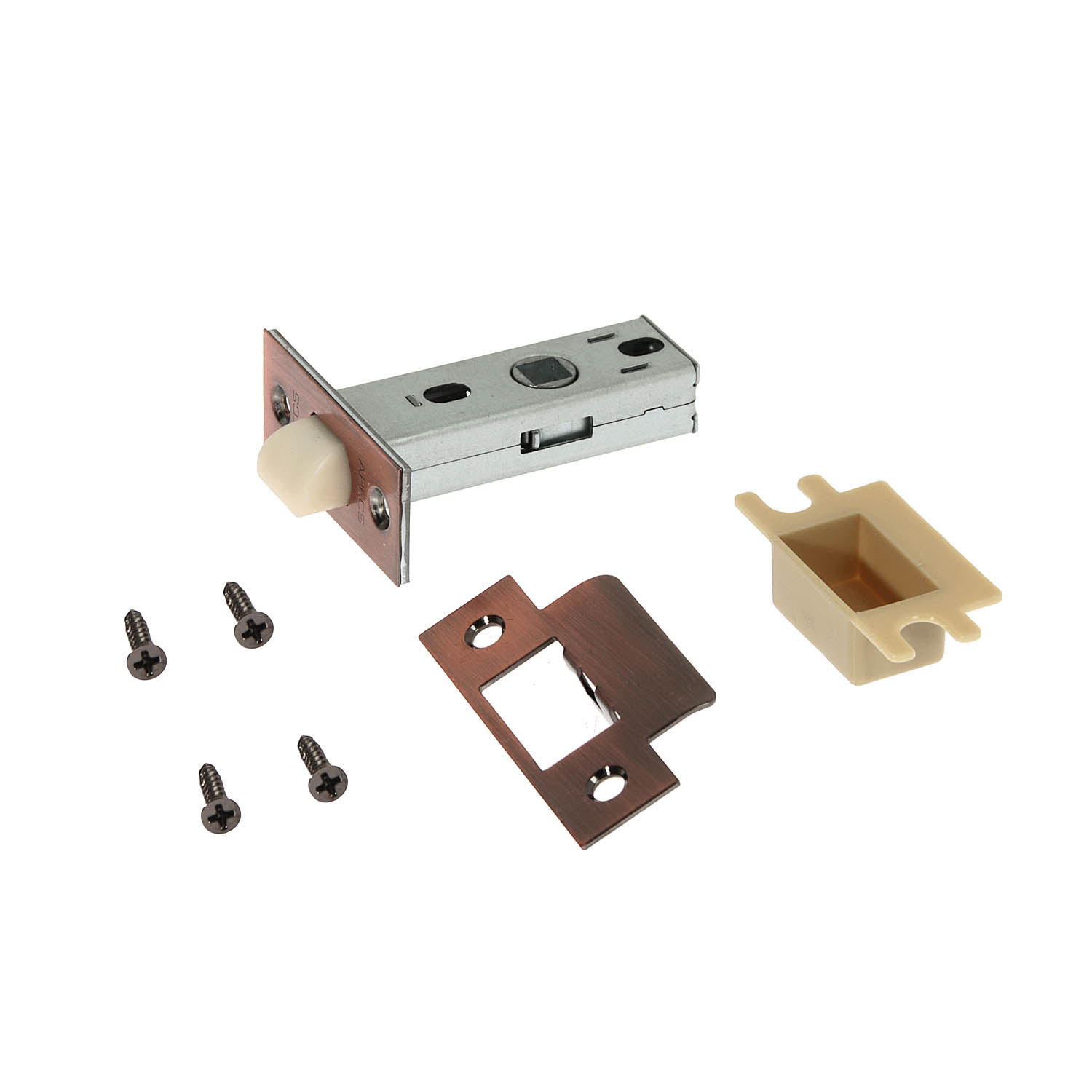 яяяЗащелка врезная  п/ручку МЕДЬ БЕСШУМНАЯ 5400-Р-AC Апекс *1/18/72