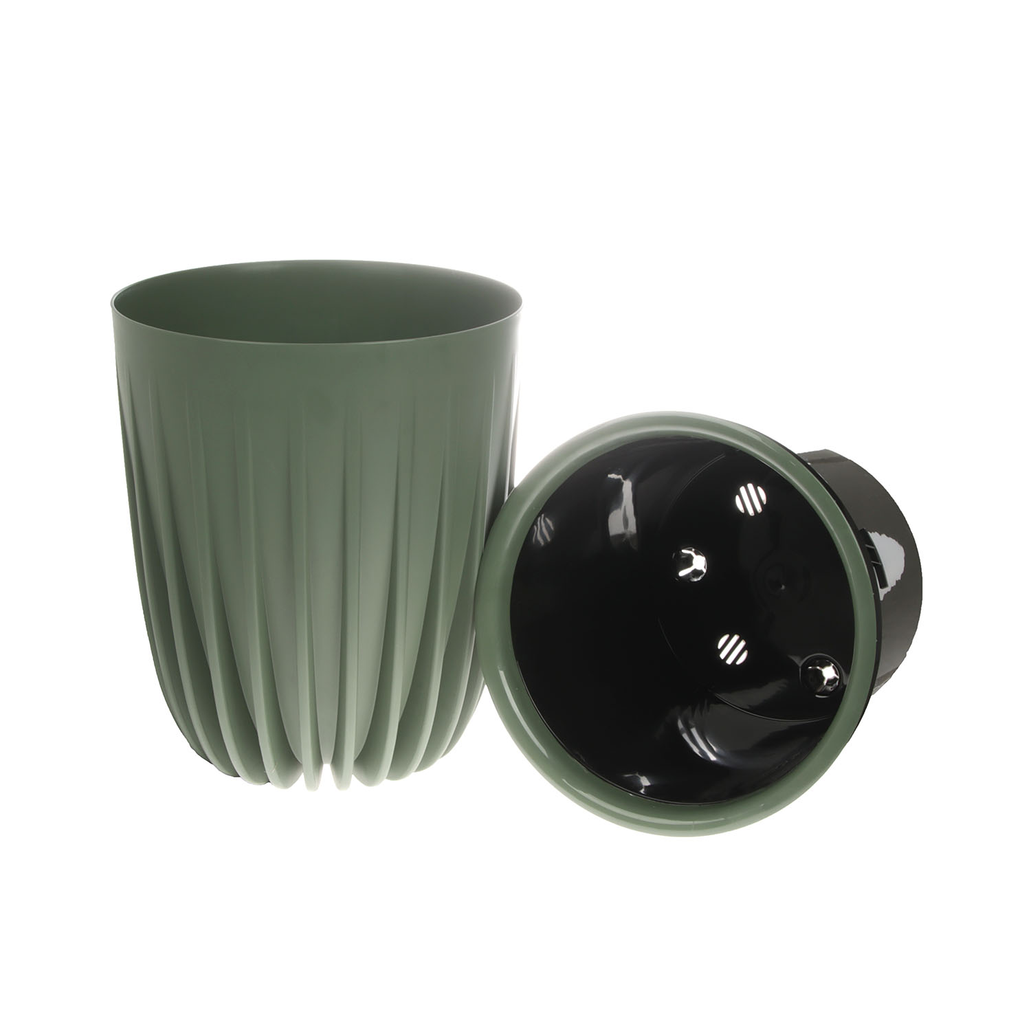 Кашпо пластм. "Сигма" 18л d верха 300мм h370мм со вставкой 10л Нефрит СИ30-32 *1