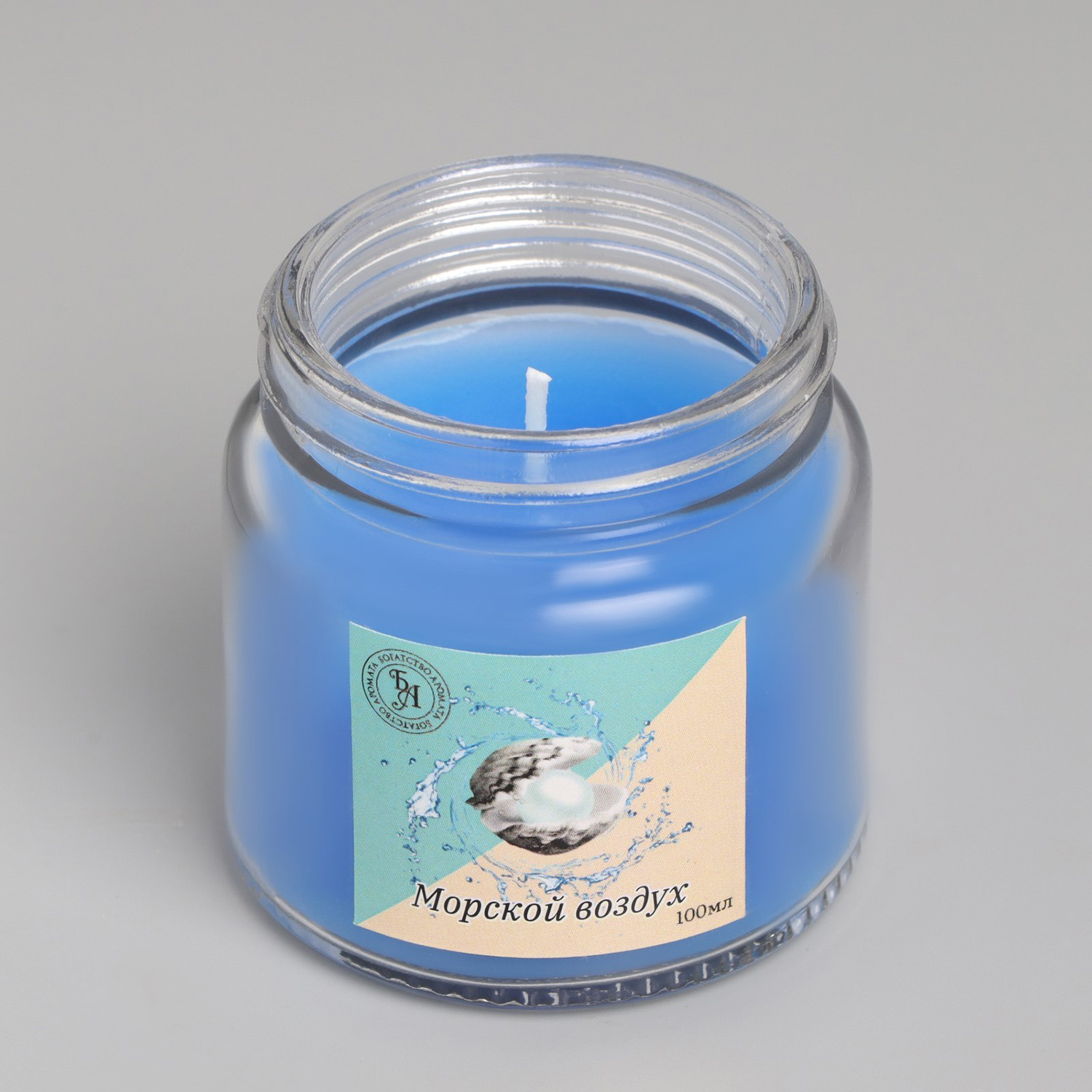 Свеча ароматическая в стекле 6,3см, 100мл, морской воздух  9338120