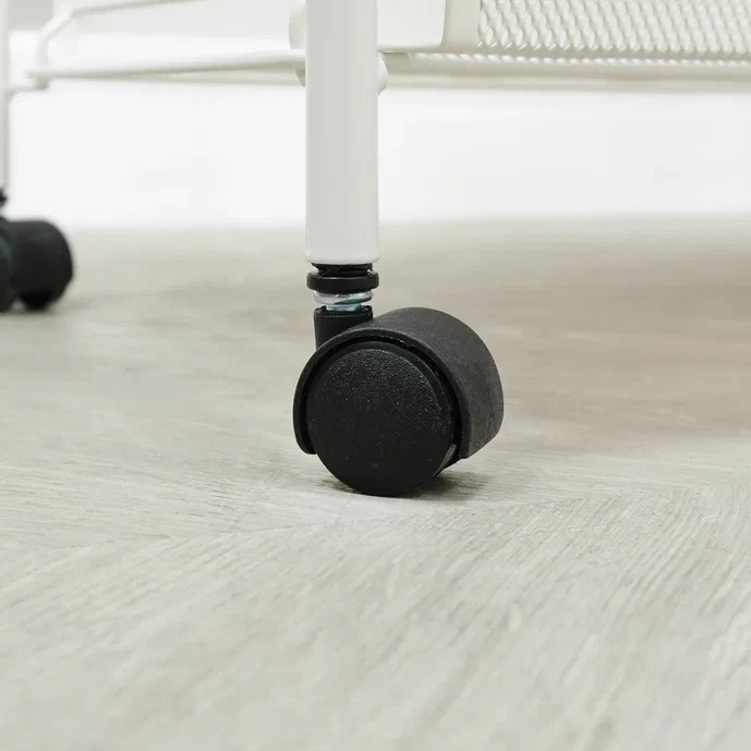 Этажерка металл. "Ладья2К" 3-х ур.: 3 корз., в.0,76м,ш.0,44,гл.0,25м, на колес. Белая Э322Б "ЗМИ" *1