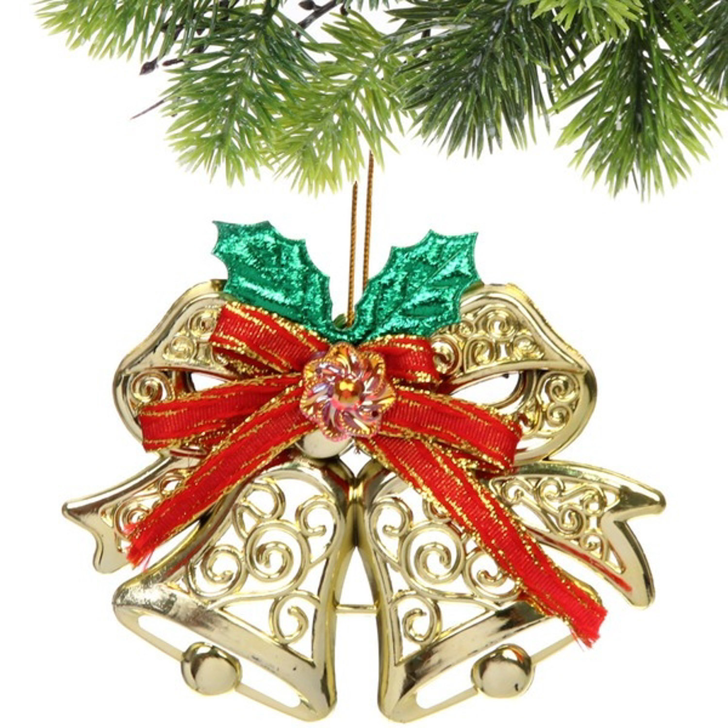 Подвеска "Зимние колокольчики" 13 см, золото