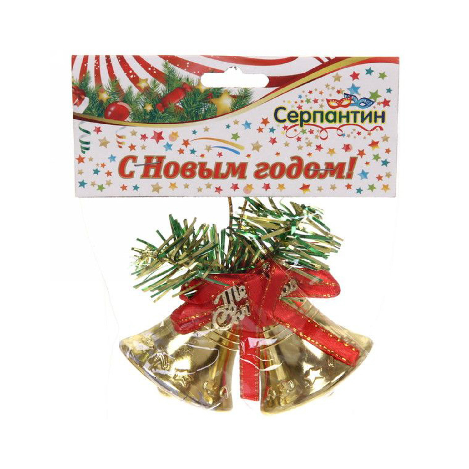 Украшение новогоднее "Колокольчики" 9*9 см, Золото