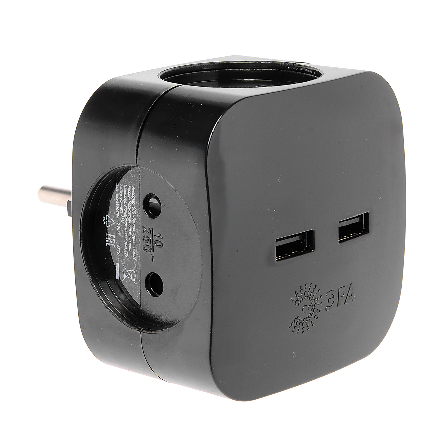 Разветвитель 4 розетки +2*USB б/з 10А ЧЕРНЫЙ ЭРА SP-4-USB-B *1/10/60 Разветвитель 4 розетки +2*USB б/з 10А ЧЕРНЫЙ ЭРА SP-4-USB-B *1/10/60