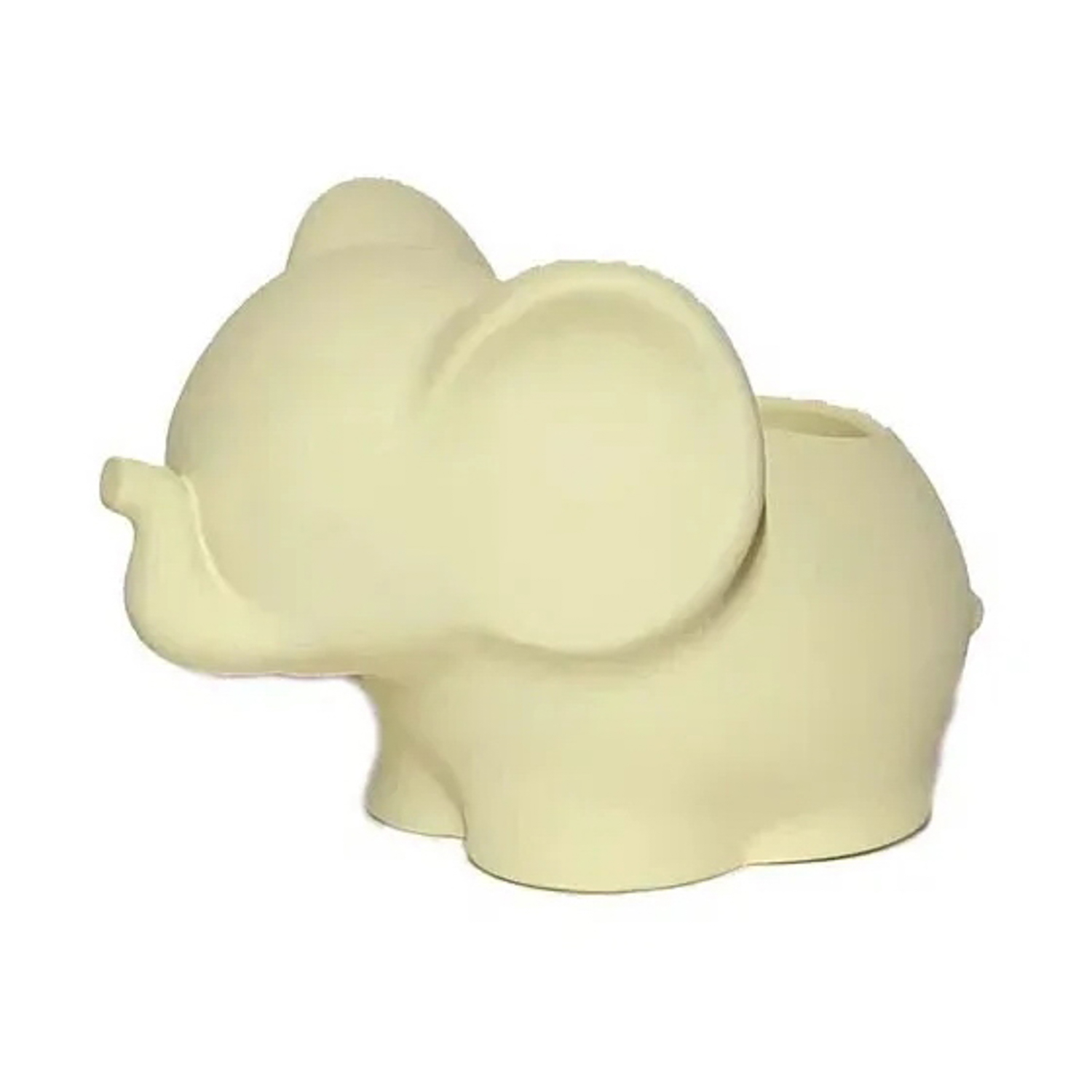 Кашпо гипсовое "Слоник" 0,075л 90х12мм h80мм нежно-желтый металлик ("VipSet") *5