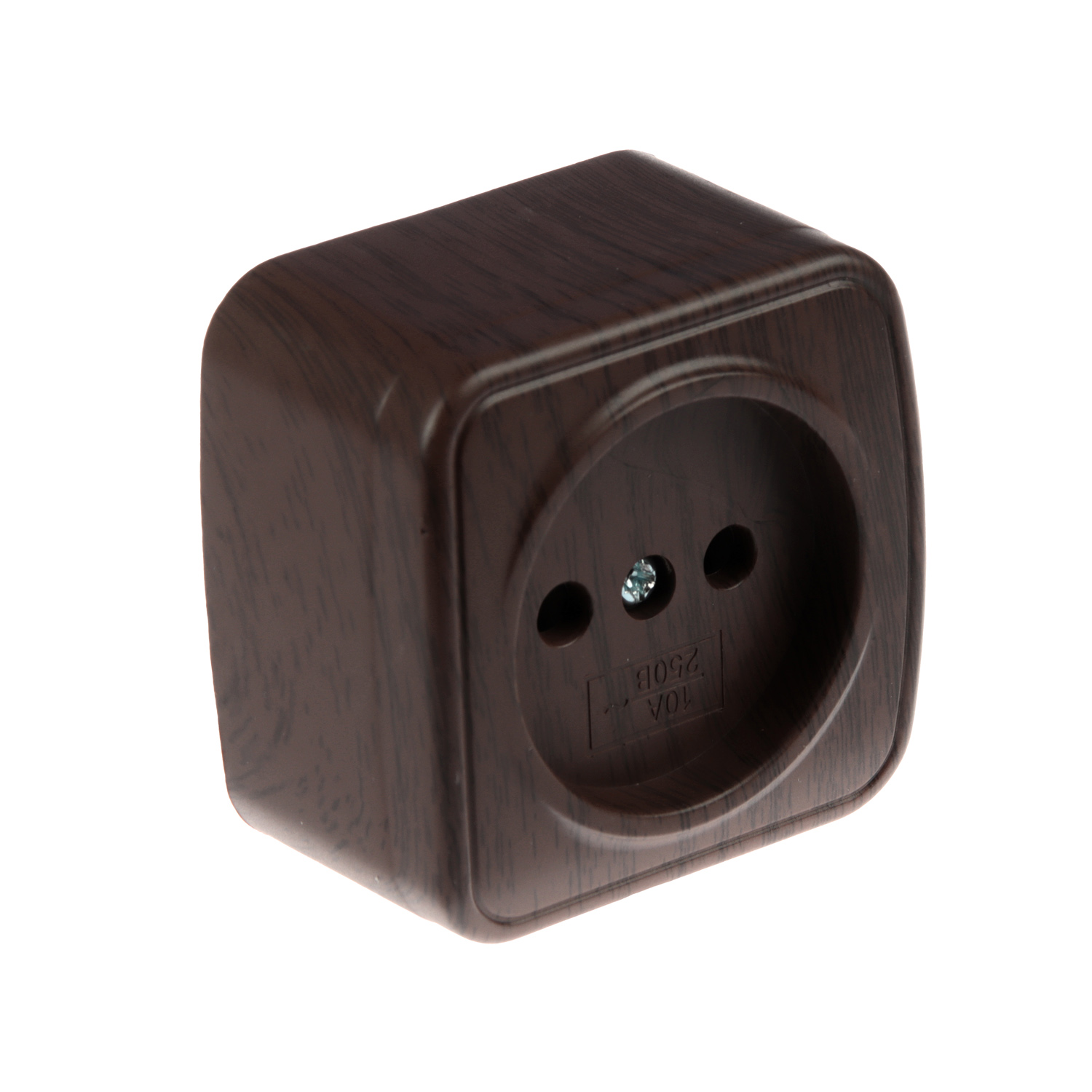 Розетка Дача ОП 1-мест. венге бз 10А Народная SQ1824-0027