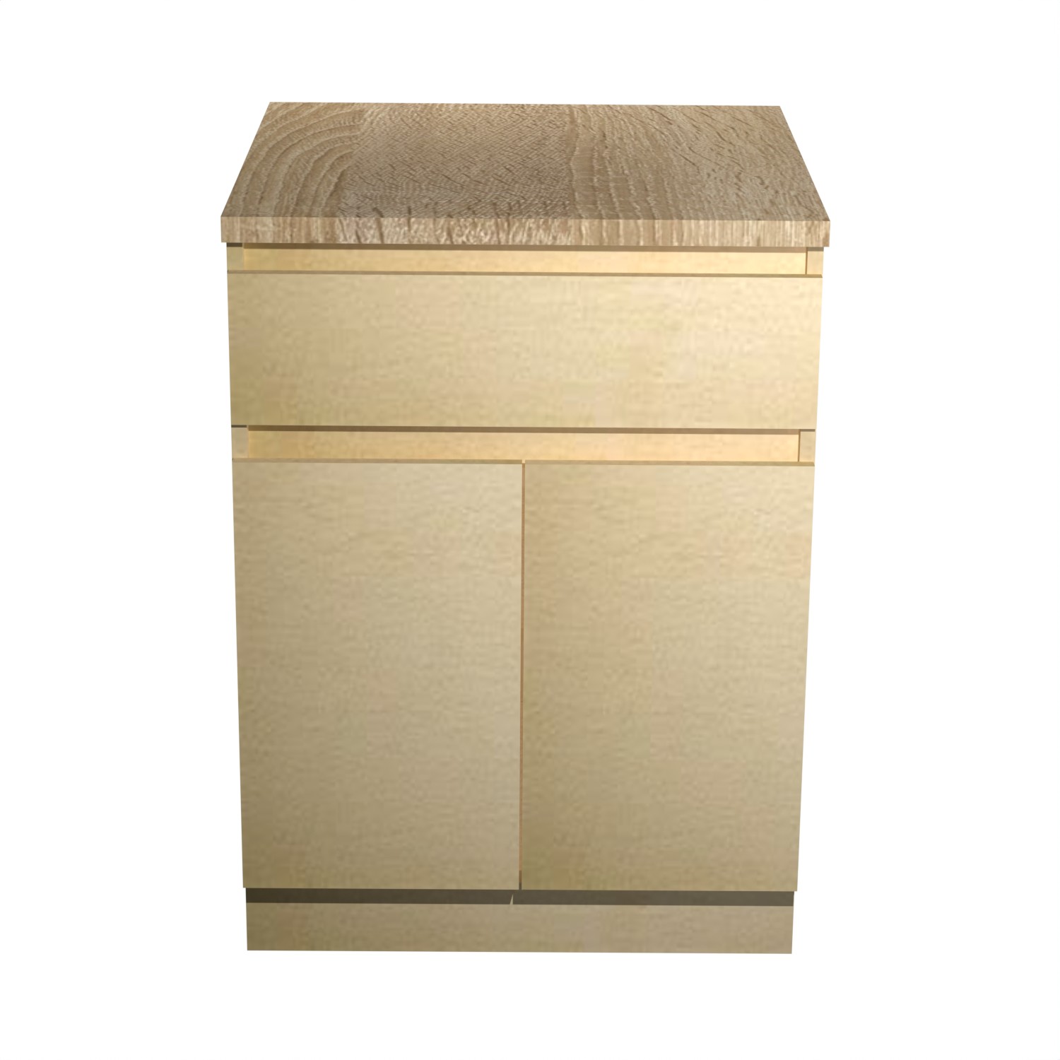 Шкаф напольный 600х850х600 мм BROZEX-WOOD Camellia, с двумя дверцами, с ящиком, светло-бежевый