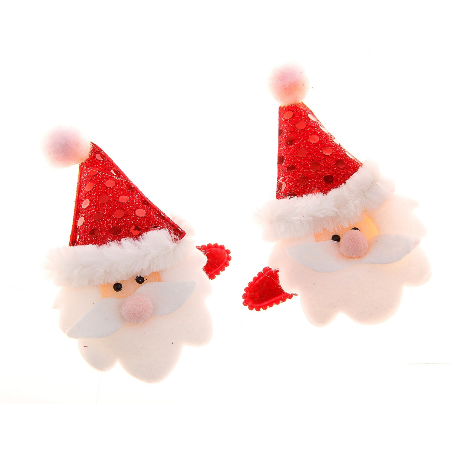 Карнавальный зажим колпак "Дед мороз" блеск, цвета МИКС 10*7 326853