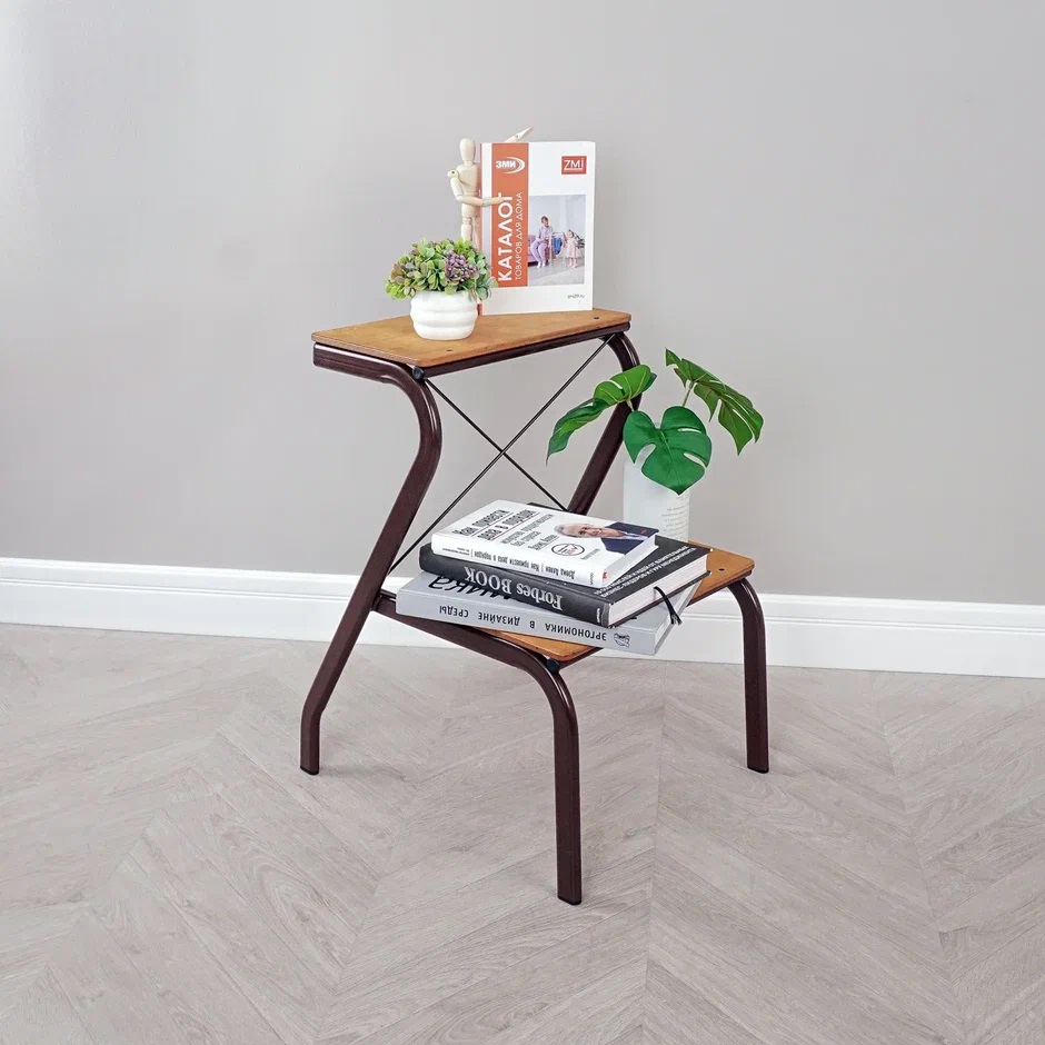 Табурет-Стремянка металл./дерев.сиденье-ступени, выс.565мм ножки Коричневый ТС 277 К ("ЗМИ") *1 Табурет-Стремянка металл./дерев.сиденье-ступени, выс.565мм ножки Коричневый ТС 277 К ("ЗМИ") *1