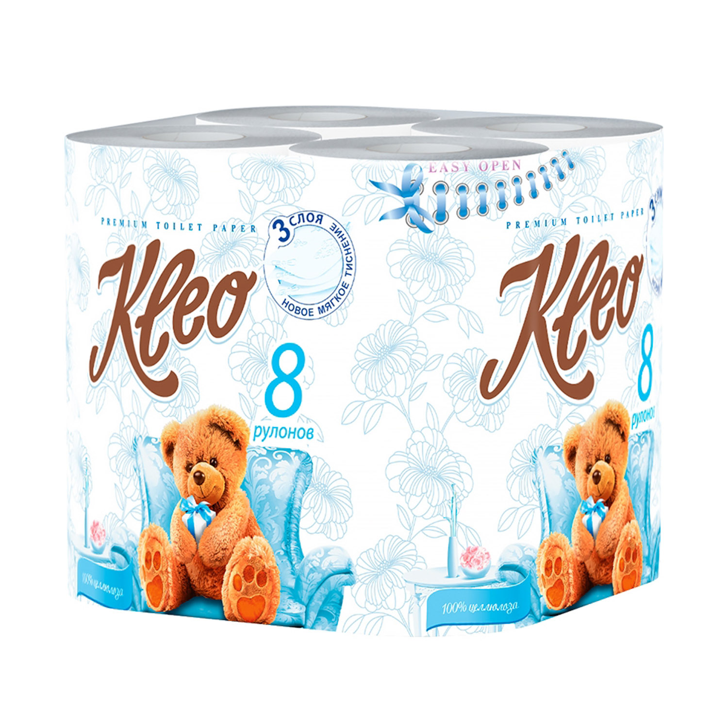Бумага туалетная KLEO Ultra Мягкий знак 3сл 8рул С130 *9  акция *
