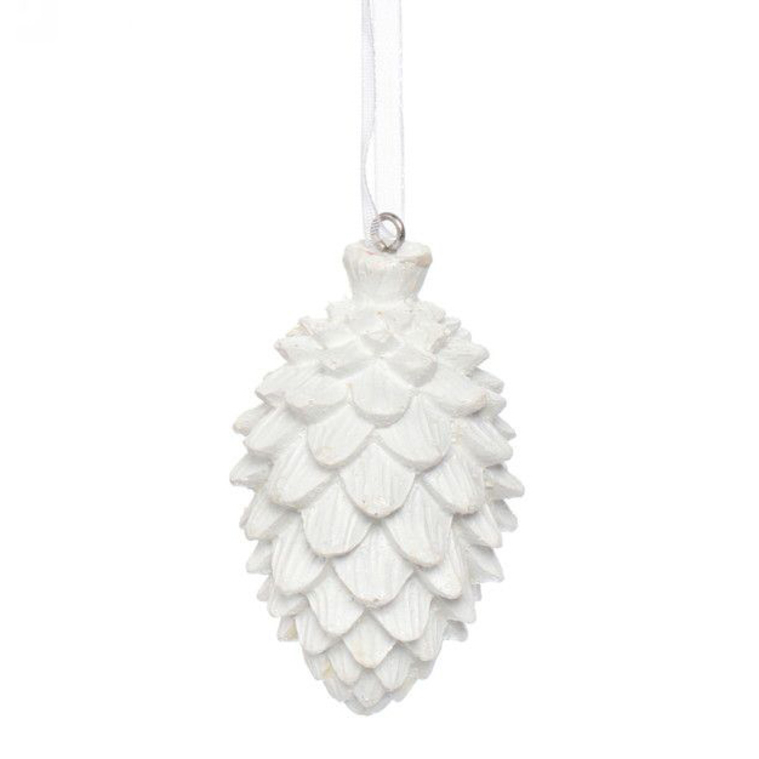 Украшение новогоднее подвесное "Новогодняя шишка" 6 см,белый