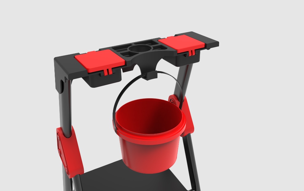 Стремянка стальная 5 ШИРОКИХ Пласт.ступеней, выс.верхн. площ.1,08м "COMFORT" 133505 "Perilla" *1