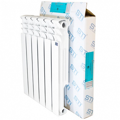 Радиатор алюминиевый 6 секций STI, 500 мм, белый