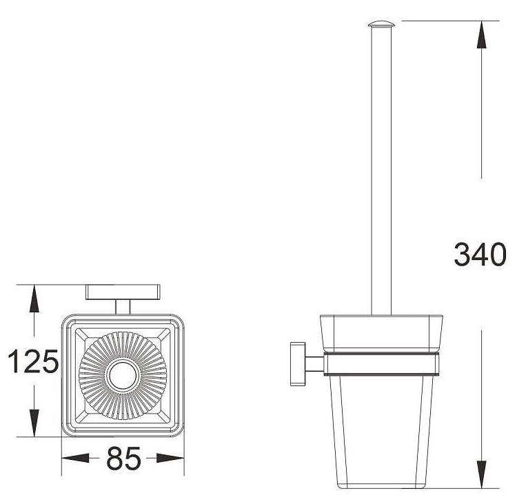 Ерш для туалета настенный белый, 125х85х34 мм. , Shevanik SG5600C *1/20