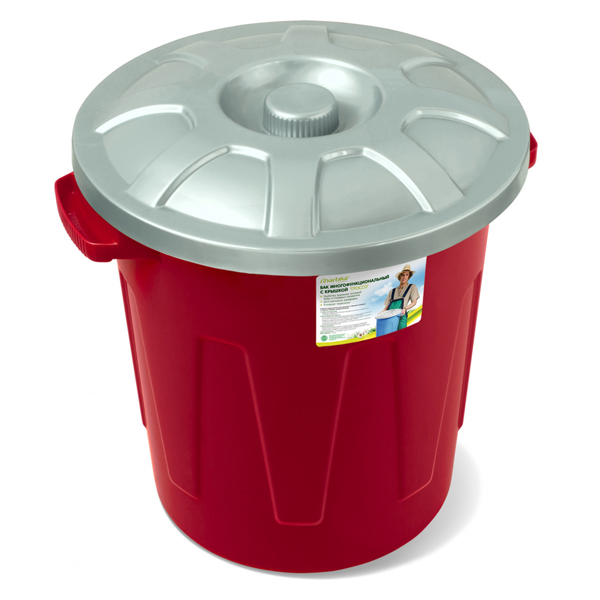 Бак пластм. 24л с крышкой 397х396х365мм "Гроссо" С329 ("Мартика") *1/4 Бак пластм. 24л с крышкой 397х396х365мм "Гроссо" С329 ("Мартика") *1/4