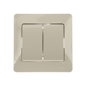 Выключатель "Glossa" СП 2кл. бежевый в сборе 10А IP20 GSL000252 *15