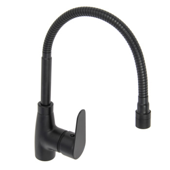 Смеситель для кухни Milardo Meal черный матовый, гибкий излив + душевая насадка M07BL2FM05 *1/10
