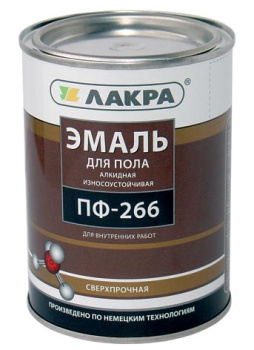 Эмаль ПФ-266 для пола красно-коричневая 20 кг Лакра *1/33