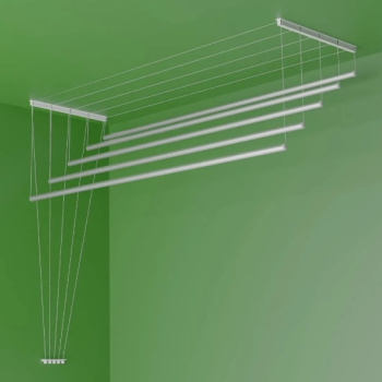 Сушилка для белья потолочная "Лиана" 5-рядная, шир.2,0м регул. по высоте Белая Lakmet *1/5