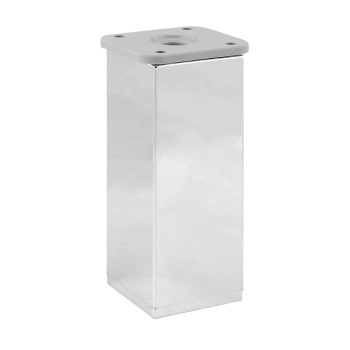 Опора мебельная 100мм регулируемая серебро глянец, пластиковая, квадратная "SANBERG"*1/10