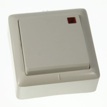 Выключатель "Хит" ОП 1кл. белый с индикатором ВА16-137-б *10/168