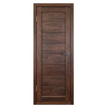 Дверь межкомнатная остеклённая КЛ7/1 Дуб Темный 600 мм черное стекло Двери ГУД *1