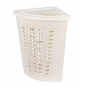 яяяКорзина для белья пластм. угловая 45л Слон.кость М1364 (Октябрьский)   *1/6