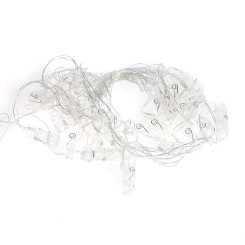 Гирлянда «Нить» Luazon Lighting, 5 м, 8 режимов, теплый белый, прищепки, 30 LED, IP20, 220 В