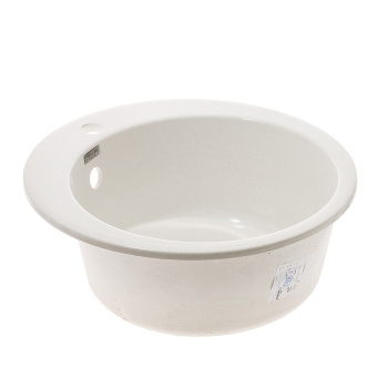 Мойка из искусственного камня круглая хлопок глянцевая Виктори Z30Q7 (475х475х180) *1