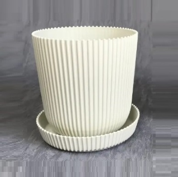 Кашпо пластм. "Gaufre"  1л d верха 115мм h115мм с поддоном Латте 801--42 (Tek.A.Tek) *1/40