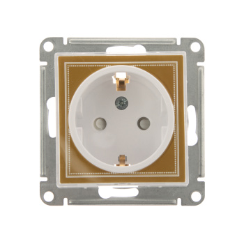 Механизм розетки 1-м СП ATLAS DESIGN ART с заземл. защ. шторки 16А бел. SchE ATN200145