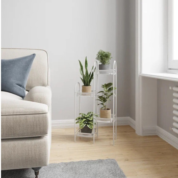 Этажерка для цвет.кашпо металл. "Лира 24" 4-х местн., ш.0,37м,в.0,75м,гл.0,17м Белый ПДЦЛ24Б *1