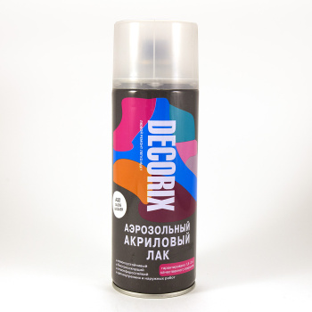Лак-аэрозоль бесцветный глянцевый 520 мл DECORIX (A32) *1/12