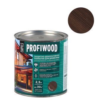 Защитно-декоративное покрытие 2.3 кг для древесины PROFIWOOD, алкидное, палисандр