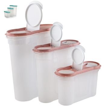 Банки для продуктов пластм. НАБОР 3шт: 1,3л+2,2л+4,0л арт.64603 (Полимербыт)  *18