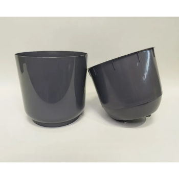 Кашпо пластм. "Дельта" 6,4л d верха 220мм h190мм со вставкой Антрацит Д22-12 *1/3