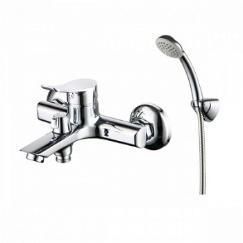 Смеситель для ванны Milardo Amplex, короткий излив, однорычажный, с лейкой