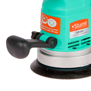 Шлифмашина эксцентриковая 450Вт STURM ОS8120R (2 подош125мм и 150мм,рег.скорости*1/4