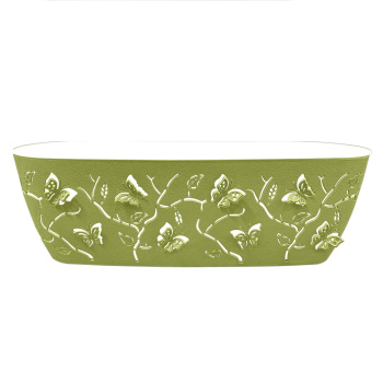 Кашпо пластм. "Butterflies" 7,3л овальн.470х150мм листв.-Зелен. LF1016ЛЗ-5 ("Lucky Friday") *1/5