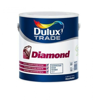 Краска акриловая для стен и потолков 2,5 л DULUX Profession Diamond Matt белая матовая База BW *1