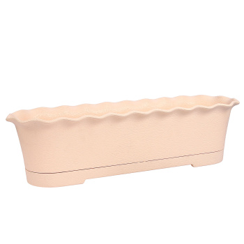 Ящик д/цветов пластм. "Le Fleur" 61х20х16см с др.реш., прик.вент. Бежевый 407-4 (Tek.A.Tek) *1/6