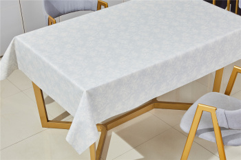 Клеенка на тканевой основе, полиур.покр."Kleo" "Цветочный принт" св.сир.с бел.ш.1,37м SFPU-1977B *20