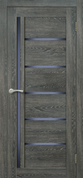 Дверное полотно остекленное BROZEX-WOOD Comfort-6, 2000х800х36 мм, дуб шале графит 3D