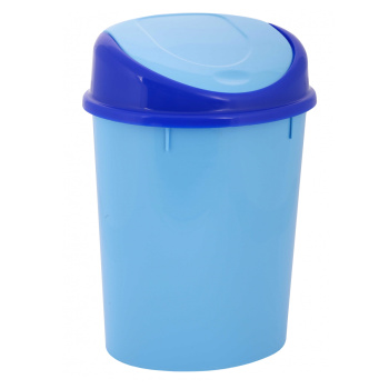 Контейнер д/мусора пластм. с "плавающей" крышкой  8л овальный Голубой М1377 (ЗПИ "Альтернатива")*1/5