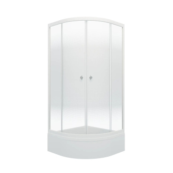 Душевой уголок 90*90 "Лайт В" поддон средний, 1/4 круга, Белый (3 места+сифон E410CL)